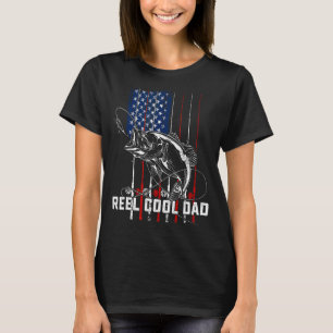 Mannen REEL COOLE PAPA Vissen Vaderdag 4 juli T-shirt