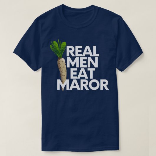 Mannen reële Mannen eten Maror Funny Passover Pesa T-shirt (Design voorkant)