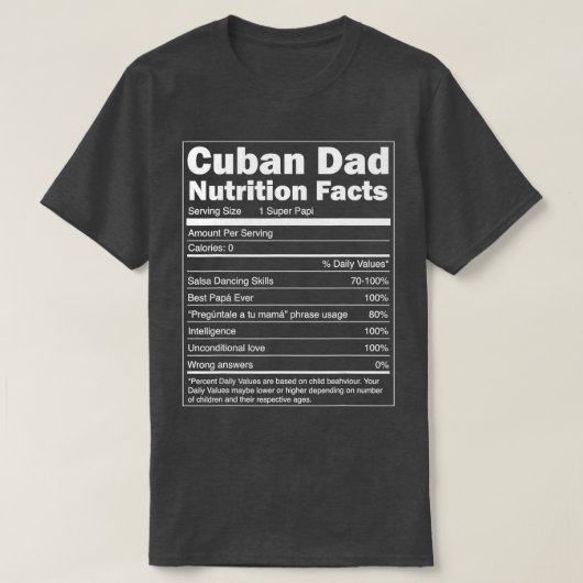 Mannen Regalo para Papa Nutrition Feit Funny Cuban T-shirt (Design voorkant)