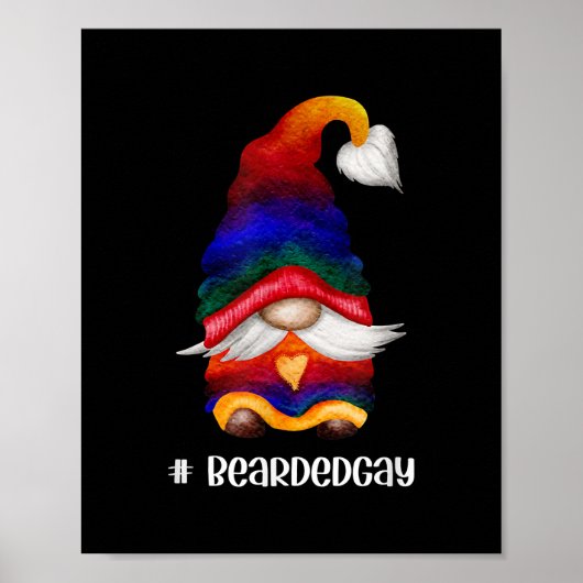 Mannen regenboogkopgenoom met baardgekaard beenGay Poster (Voorkant)