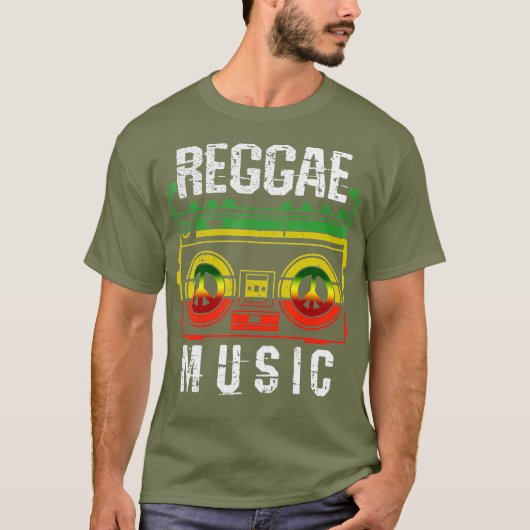Mannen reggae Music Peace One Love Rasta African T-shirt (Voorkant)