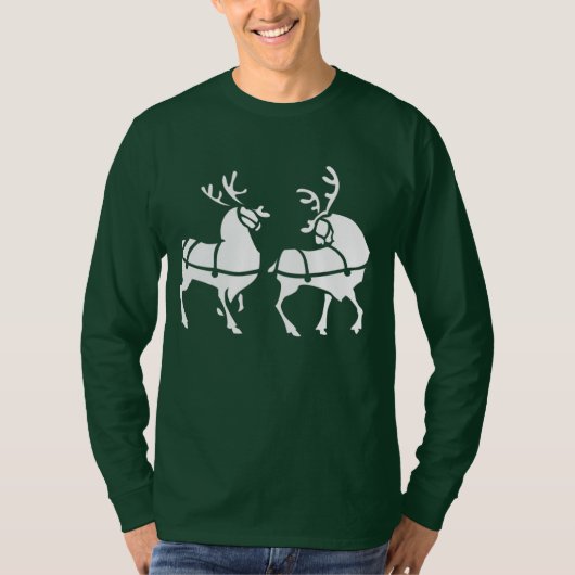 Mannen Reindeer Shirt Festive Kerstmis Shirt (Voorkant)