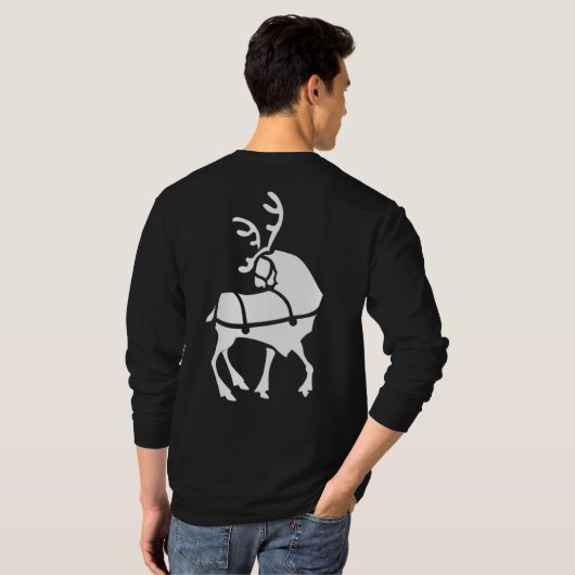 Mannen Reindeer Shirt Festive Kerstmis Shirt (Achterkant volledig)