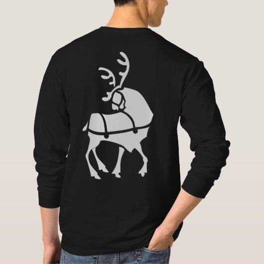Mannen Reindeer Shirt Festive Kerstmis Shirt (Achterkant)