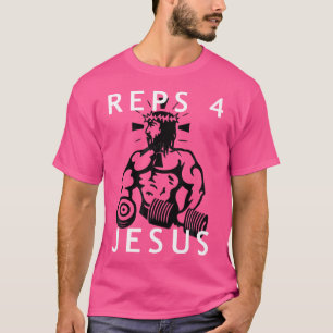 Mannen Reps 4 Jesus Christ Funny Gym Shirt Bodybui