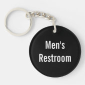 Mannen Restroom Zwart en Wit Uw Logo Hier Sleutelhanger (Voorkant)