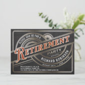 Mannen Retiremen Party Invitations - Retro Kaart (Staand voorkant)