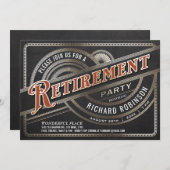 Mannen Retiremen Party Invitations - Retro Kaart (Voorkant / Achterkant)