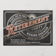Mannen Retiremen Party Invitations - Retro 