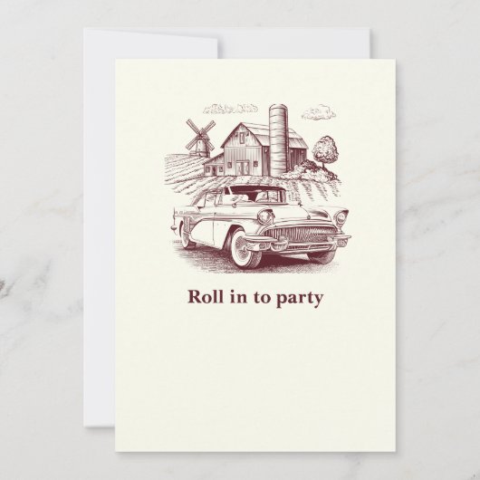 Mannen Retirement  Barn Car Rollin' into Kaart (Achterkant)
