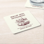 Mannen Retirement Barn Car Rollin' into Kartonnen Onderzetters (Schuin)