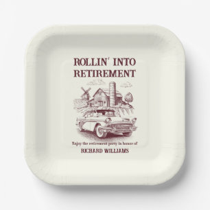 Mannen Retirement  Barn Car Rollin' into Papieren Bordje