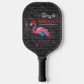 Mannen Retirement Dapper Pink Flamingo Pet Sigaar Pickleball Paddle (Voorkant)