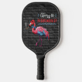 Mannen Retirement Dapper Pink Flamingo Pet Sigaar Pickleball Paddle (Achterkant)