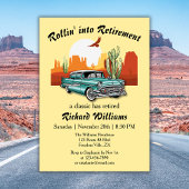 Mannen Retirement Retro Classic Blauwe Auto Woesti Kaart