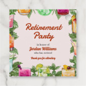 Mannen Retirement Zomer Achtertuin Cocktail Party Bedankjes Labels (Achterkant)