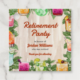 Mannen Retirement Zomer Achtertuin Cocktail Party Bedankjes Labels