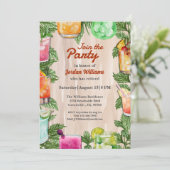 Mannen Retirement Zomer Achtertuin Cocktail Party Kaart (Staand voorkant)