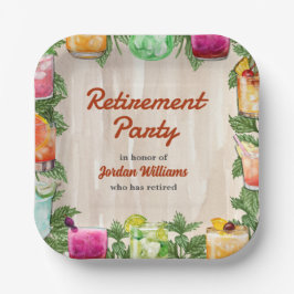 Mannen Retirement Zomer Achtertuin Cocktail Party Papieren Bordje