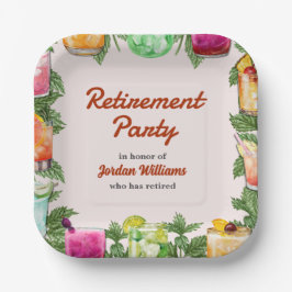 Mannen Retirement Zomer Achtertuin Cocktail Party Papieren Bordje