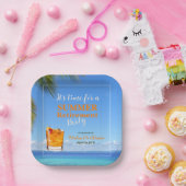 Mannen Retirement Zomer Ocean Cocktail Party Papieren Bordje (Feest)