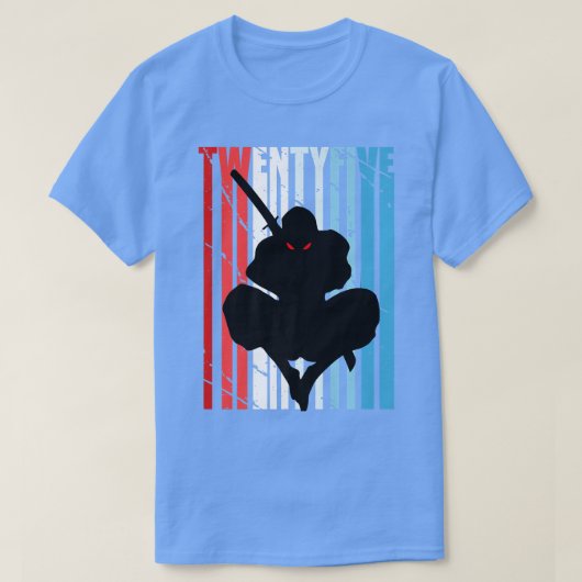 Mannen retro 25th Birthday for Ninja Mannen Samura T-shirt (Design voorkant)