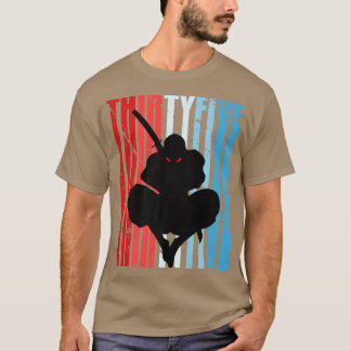 Mannen retro 32e verjaardag voor Ninja Mannen Samu T-shirt