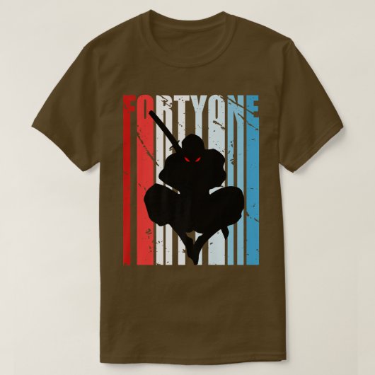 Mannen retro 41e verjaardag voor Ninja Mannen Samu T-shirt (Design voorkant)