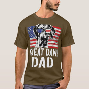 Mannen Retro American Flag Great Dane Dad Dog Gift T-shirt