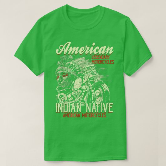 Mannen Retro -Amerikaanse Motorfiets Indiaan voor T-shirt (Design voorkant)