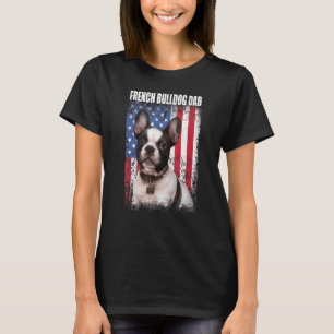 Mannen Retro Amerikaanse Vlag Franse Bulldog Pa vo T-shirt
