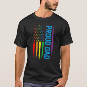 Mannen Retro Amerikaanse vlag Vader Lgbt Le T-shirt