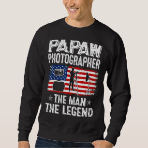Mannen retro Amerikaanse vlag Vaderdag papaw fotog Trui