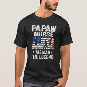 Mannen retro Amerikaanse vlag Vaderdag papaw verpl T-shirt