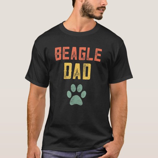 Mannen Retro Beagle Ik hou van mijn Beagle Dad Bea T-shirt (Voorkant)