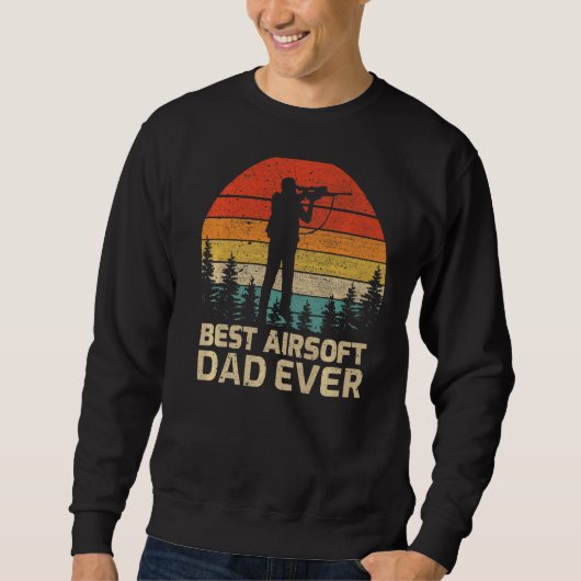 Mannen Retro Best Airsoft Dad Over Vader's Trui (Voorkant)