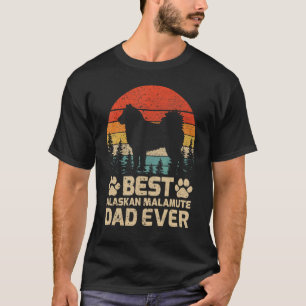 Mannen Retro  Best Alaskan Malamute Pa ooit T-shirt