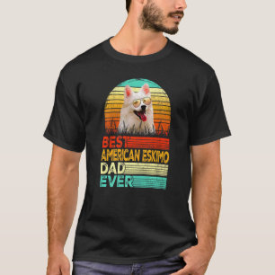 Mannen Retro  Best American Eskimo Dad Oog F T-shirt