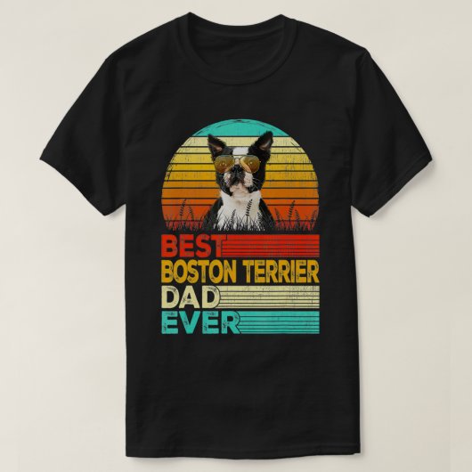 Mannen Retro  Best Boston Terrier Dad Oovea T-shirt (Design voorkant)