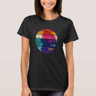 Mannen Retro Best Cat Dad Vaderdag Cat T-shirt