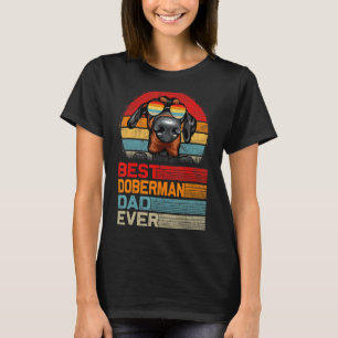 Mannen  Retro Best Doberman Dad Oosters Fathers T-shirt