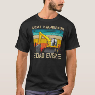 Mannen Retro Best Excavator Pap Ooster Vader T-shirt