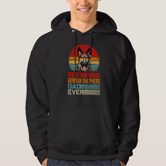 Mannen  Retro Best German Shepherd Pap Ever F Hoodie (Voorkant)