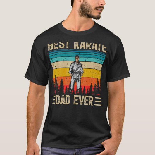 Mannen Retro Best Karate Dad Over Vader's T-shirt (Voorkant)