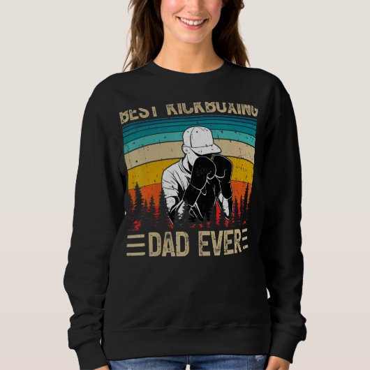 Mannen Retro Best Kickboksing Pap Ooit Fathe Trui (Voorkant)