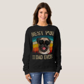 Mannen Retro Best Pug Pap Oog Vaderdag Trui (Voorkant volledig)