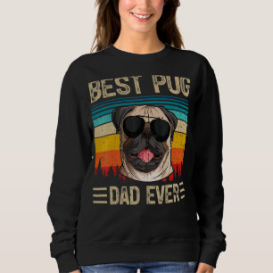 Mannen Retro Best Pug Pap Oog Vaderdag Trui