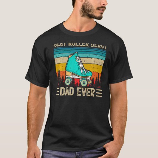 Mannen Retro Best Roller Derby Pap Ever Fat T-shirt (Voorkant)