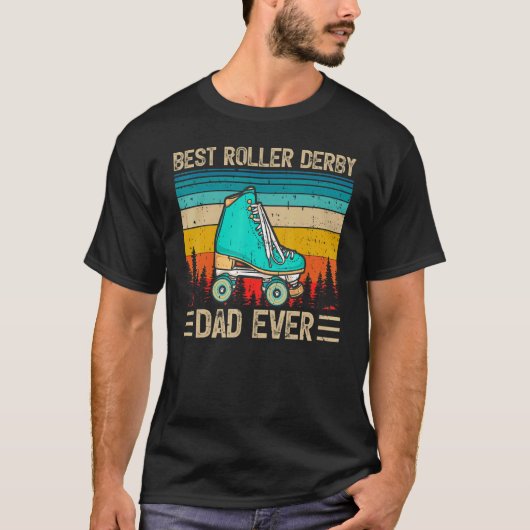 Mannen Retro Best Roller Derby Pap Ever Fat T-shirt (Voorkant)