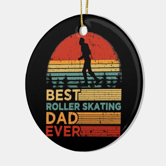 Mannen Retro  Best Roller Skaap ooit Keramisch Ornament (Links)